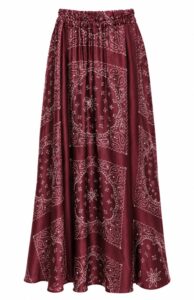 Image of “Bandana” Print Silky Maxi Skirt with Elasticated Waistband -Sunny Studio