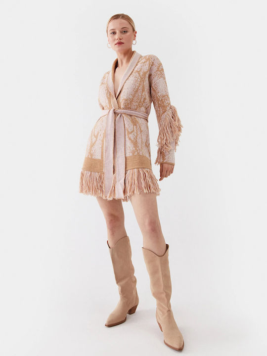 Long Tie-Waist Fringed Wooly Boho Cardigan – Guess