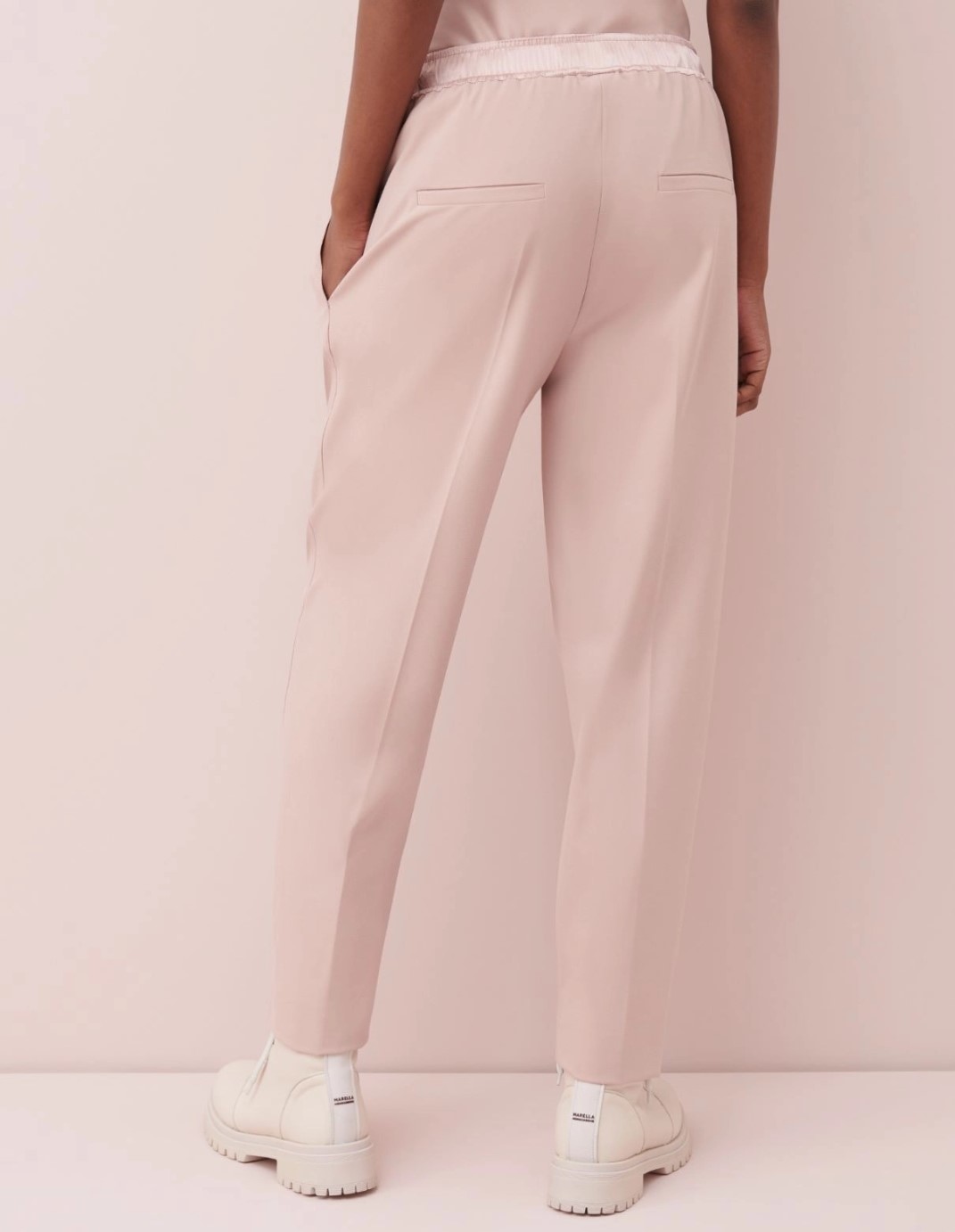 Straight Trousers with Satin Elasticated Waistband (Marella)