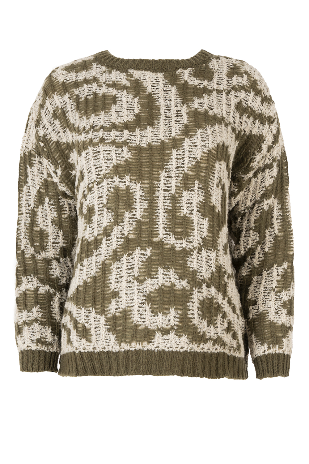 Boxy Patterned Knit Pullover – Caractere