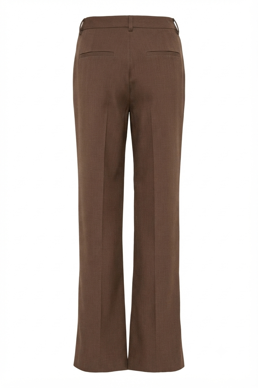 Staight Soft Textured Trousers with Side Pockets – Ichi
