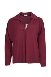 Image of Oversized Drop Shoulder Polo Blouse – Sunny Studio
