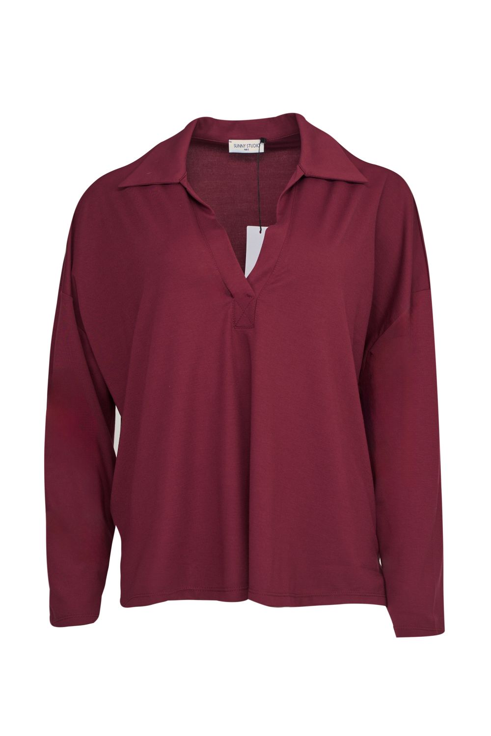 Oversized Drop Shoulder Polo Blouse – Sunny Studio