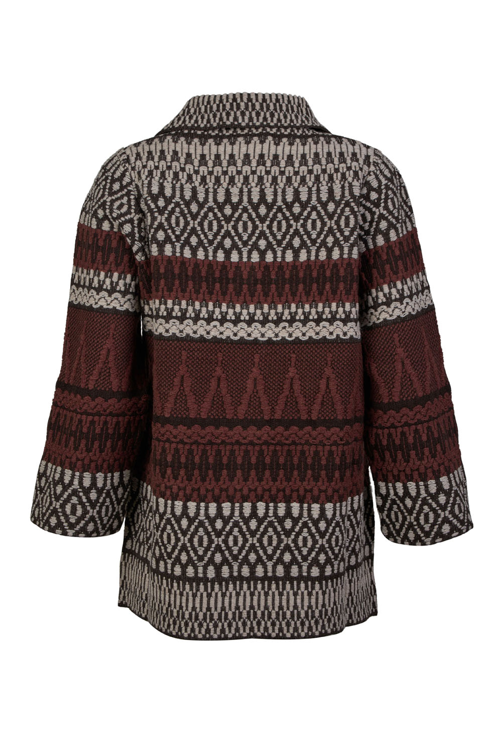 Colour Block Boho Textured Patterned Coatigan with Large Pockets – Maria Bellentani