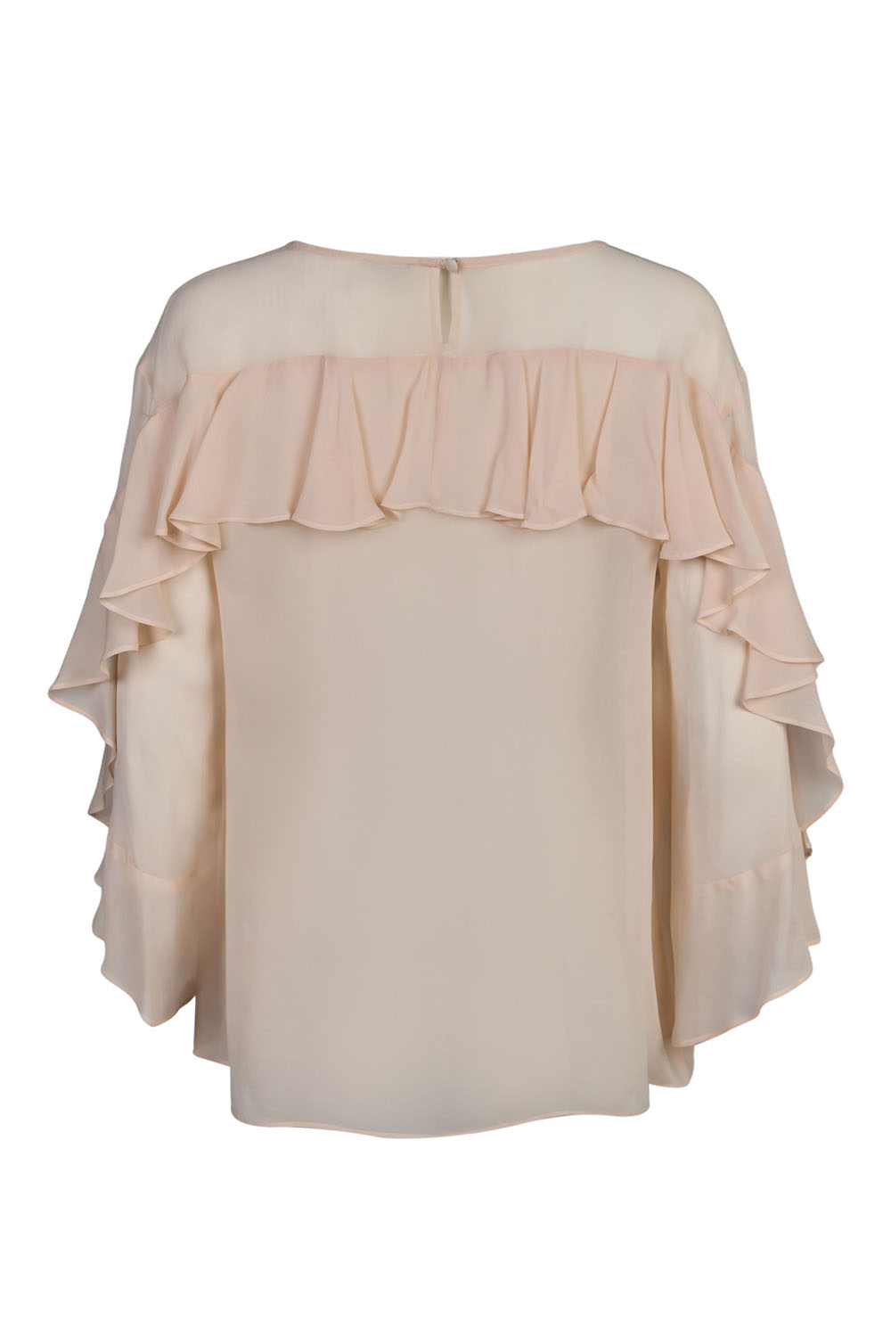 Sheer Blouse with Back Yoke and Sleeve Flounce Detail – Marella