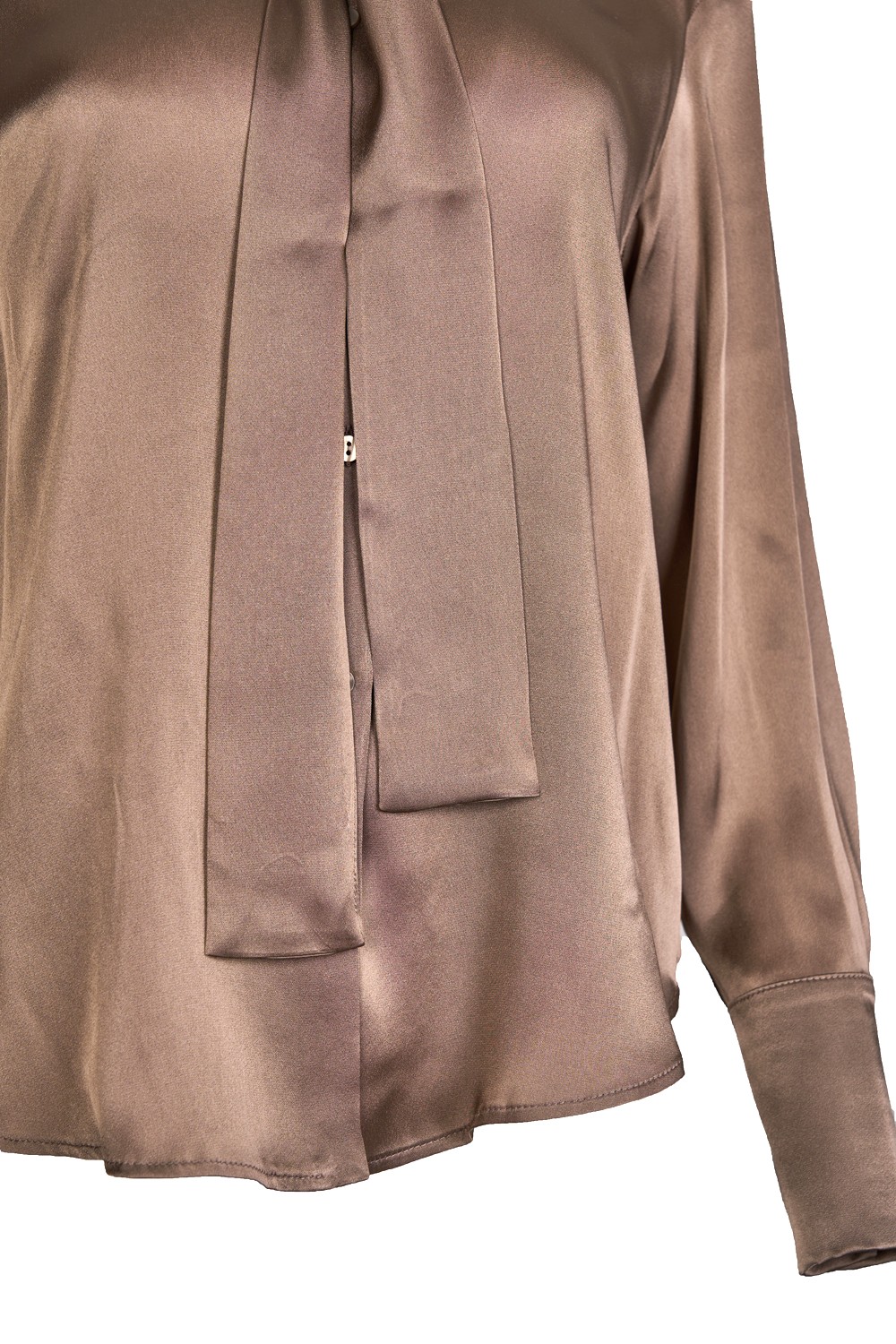 Pussy Bow Sateen Shirt with Large Cuffs – Caractere