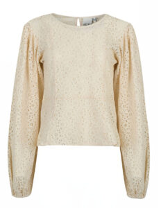 Image of Puffed Sleeve Lace Peplum Blouse – Ichi