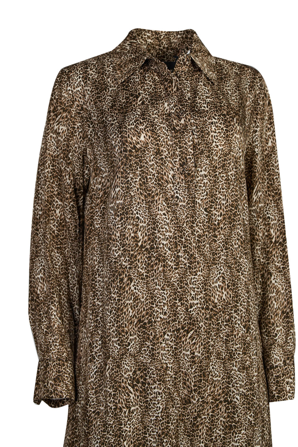 Animal Print Silky Shirt Dress – Elena Miro