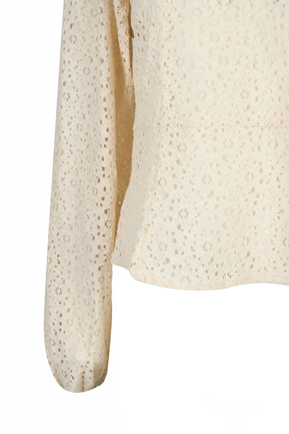 Puffed Sleeve Lace Peplum Blouse – Ichi