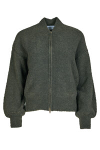 Soft Teddy Bomber Jacket -Marella - Dark Olive, L