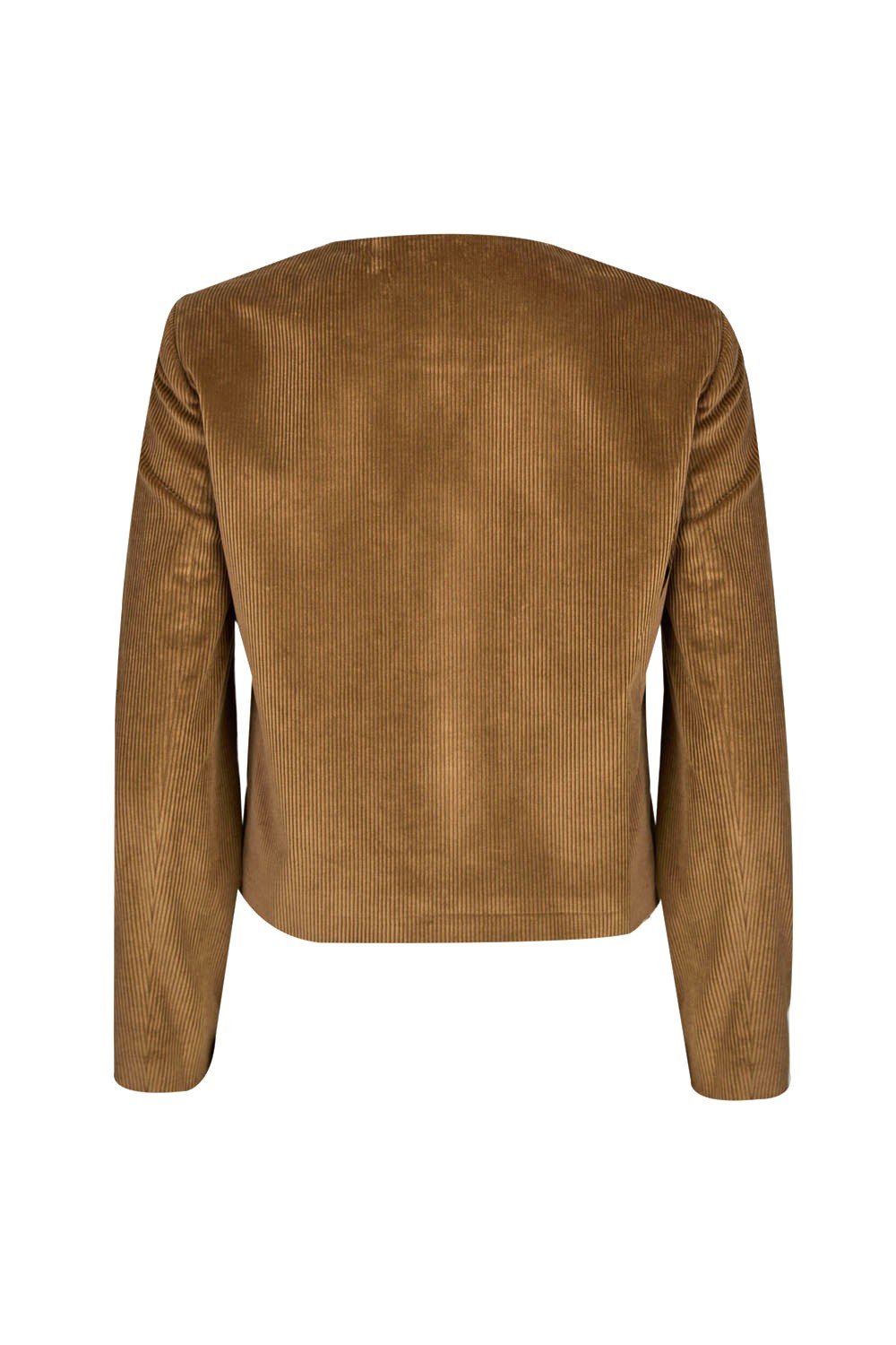 Cropped Corduroy Jacket with Rounded Neckline,Large Pockets and Metal Buttons – Marella