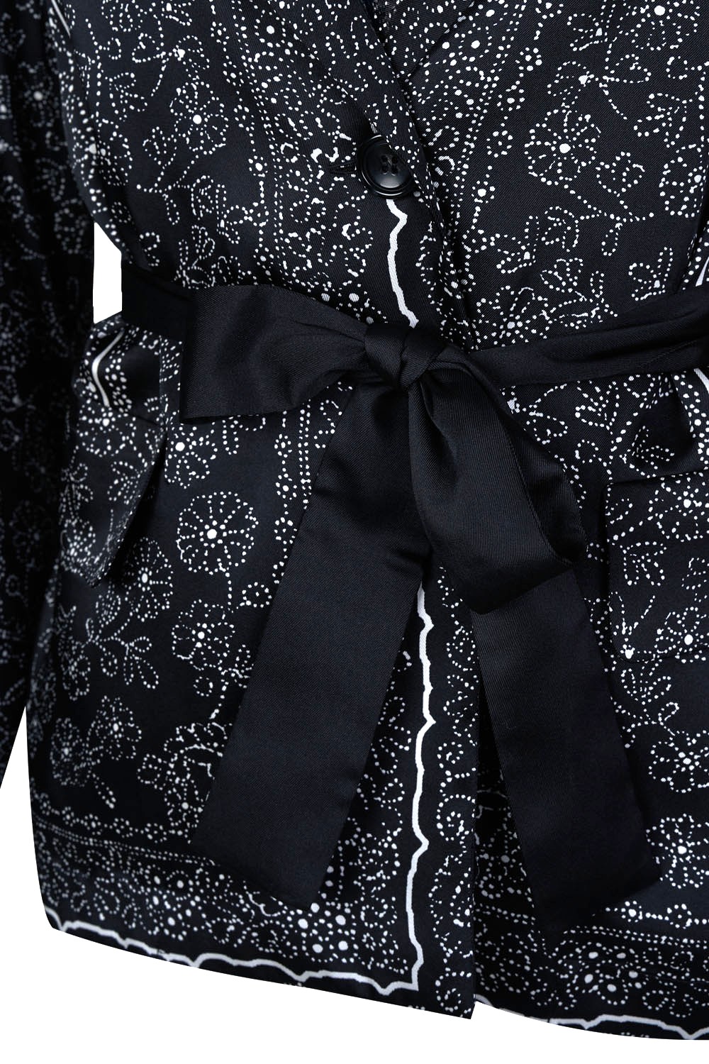 Silky “Bandana” Pattern Jacket with Waist Tie – Marella