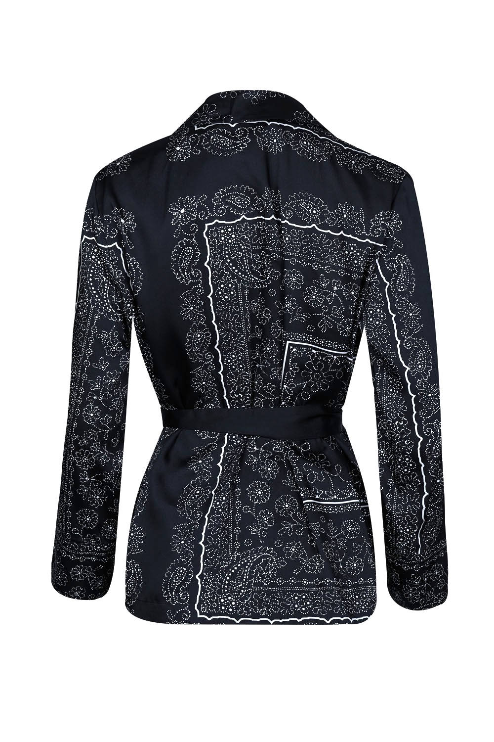 Silky “Bandana” Pattern Jacket with Waist Tie – Marella
