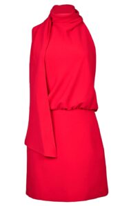 Image of Scarf Halter Neck Mini Dress with Elasticated Bomber Waist – Marella