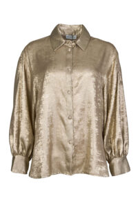 Image of Soft Brocade Shirt with Puffed Cuffs – Maria Bellentani