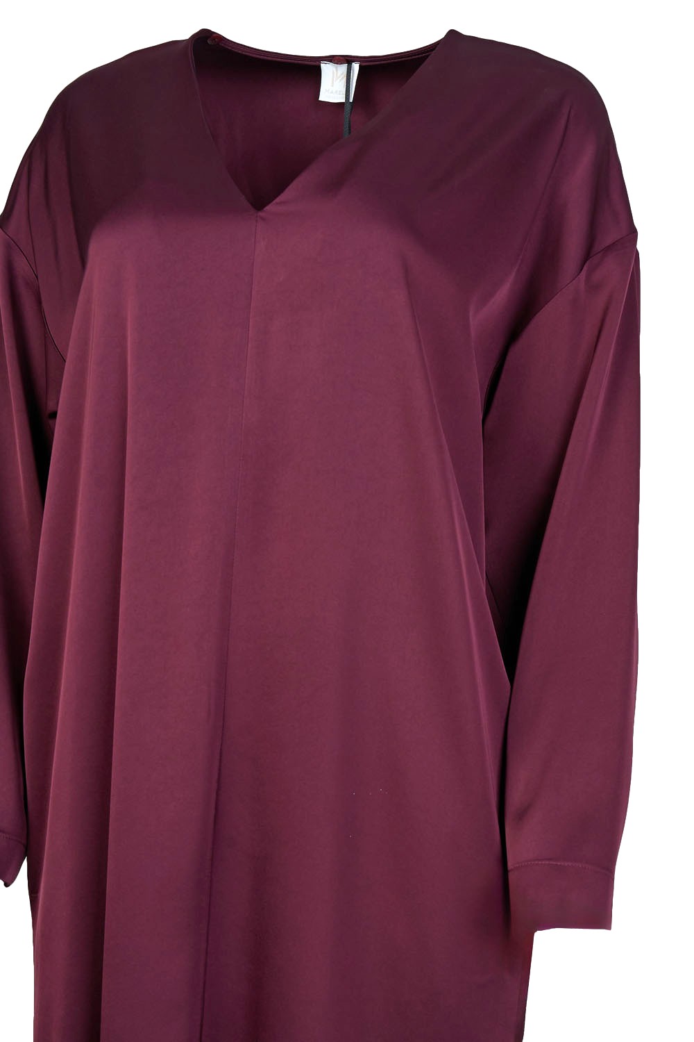 V-Neck Sheeny Shift Dress with Side Pockets and Incorporated Stole – Marella