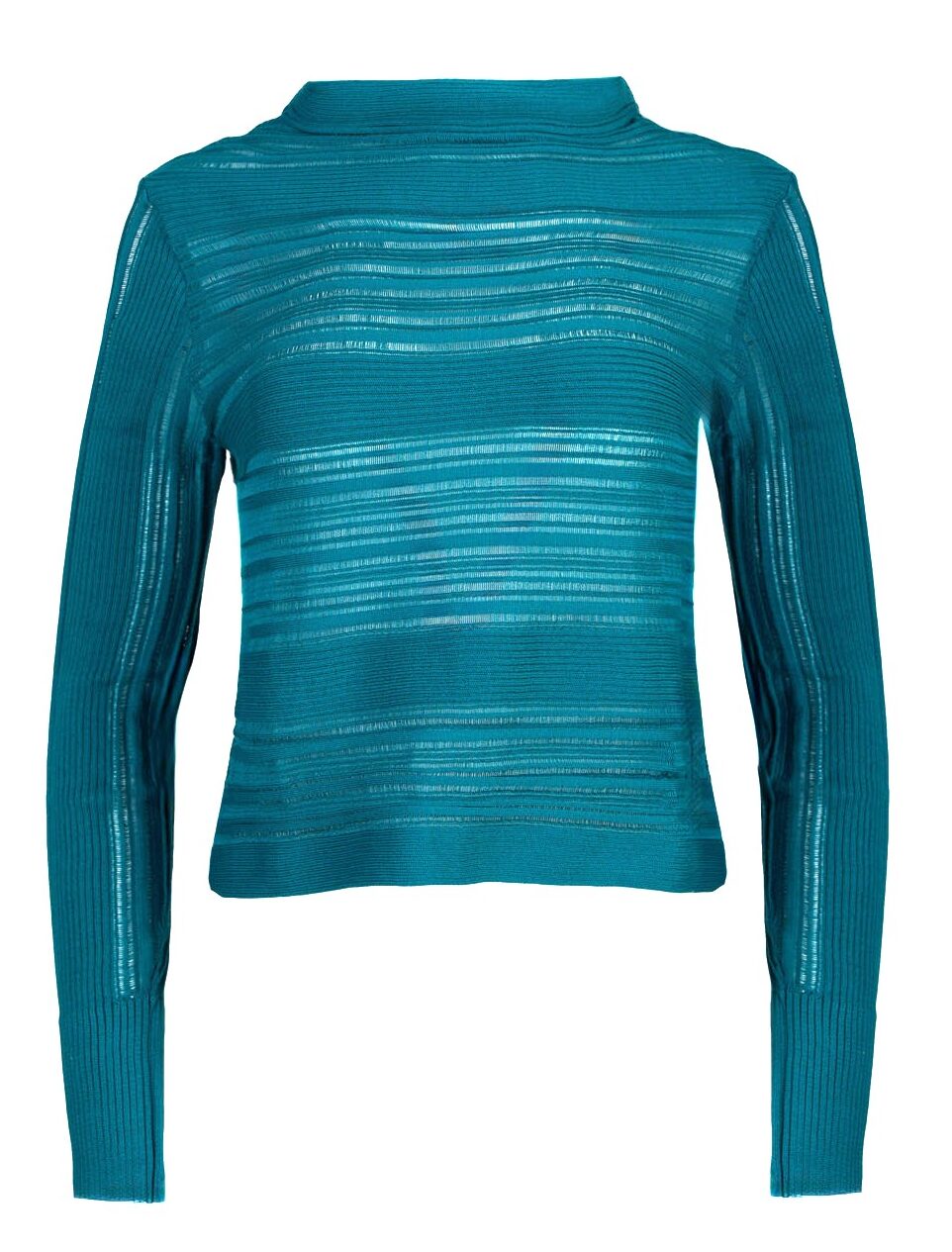Irregular Rib Boxy Blouse with Soft Boat Neckline -Kourbela