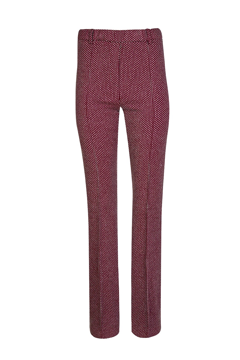 Jersey Flared Trousers with Ditsy Dot Pattern and Elasticated Waistband – Caractere