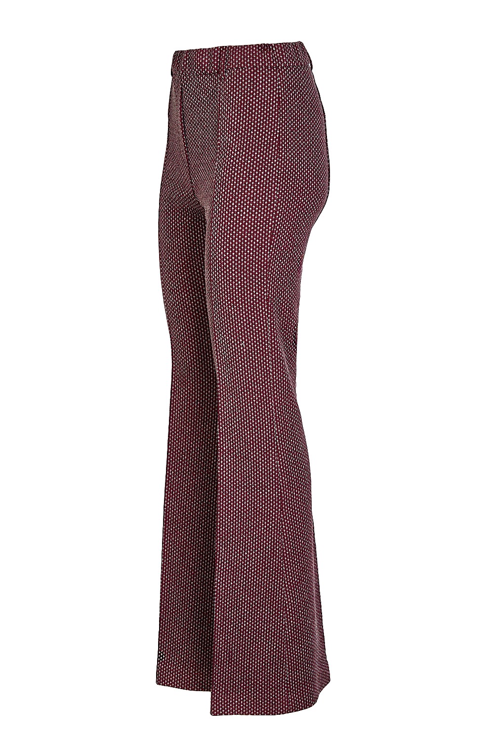 Jersey Flared Trousers with Ditsy Dot Pattern and Elasticated Waistband – Caractere