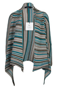 Image of Asymmetric Lurex Striped Wrap-Kourbela