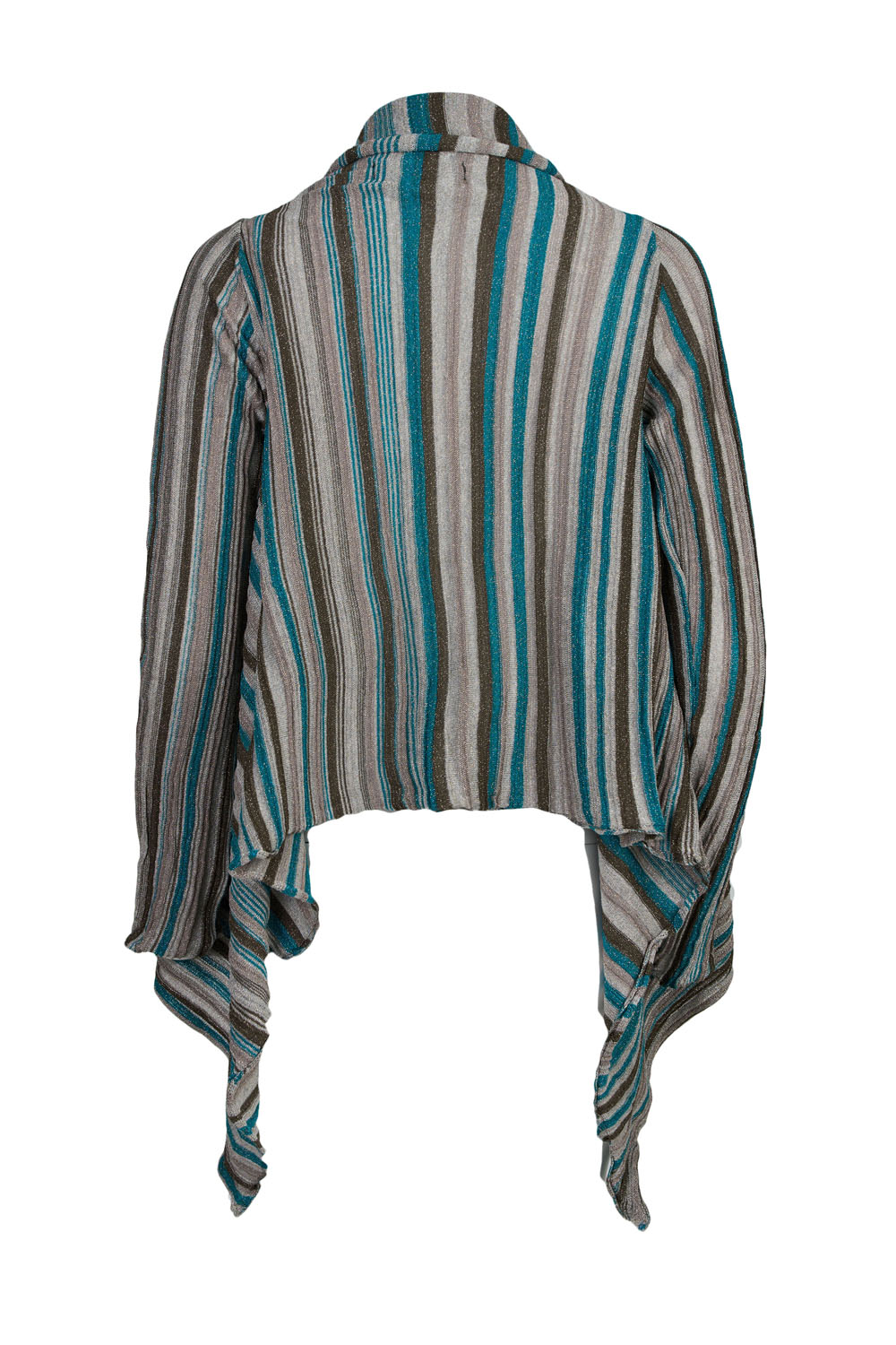 Asymmetric Lurex Striped Wrap-Kourbela