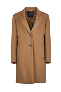 Jersey Duster Coat with Side Pockets and Metal Buttons - Elena Miro - Dark Beige, 39/ IT 48