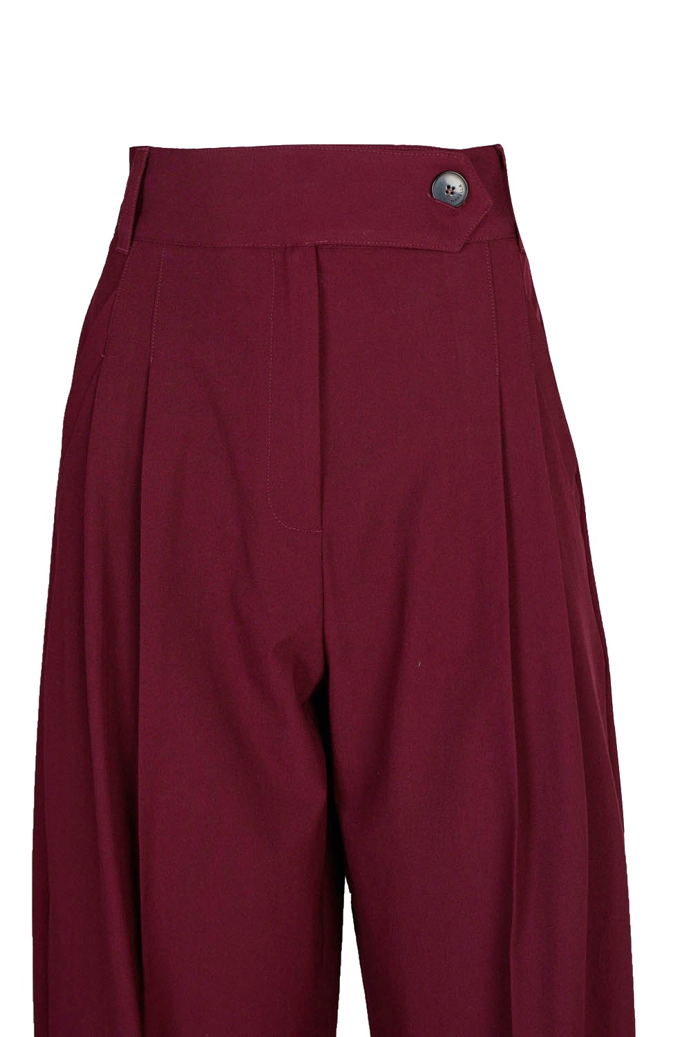 High Waist,Wide Legged Trousers with Front Pleats-Marella