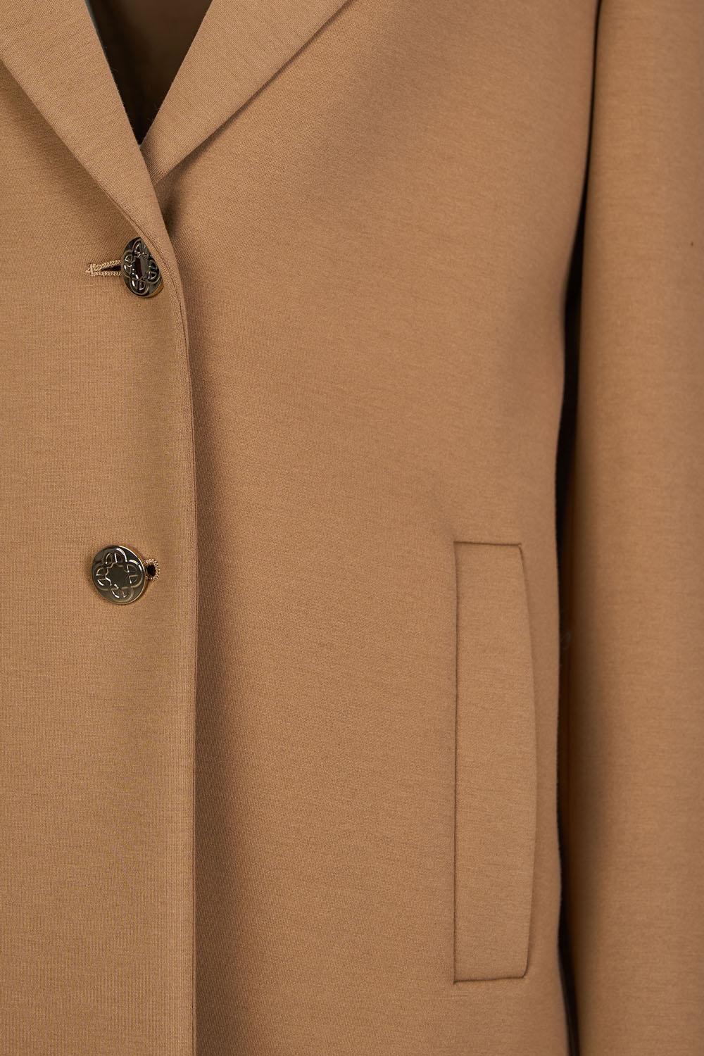 Jersey Duster Coat with Side Pockets and Metal Buttons – Elena Miro