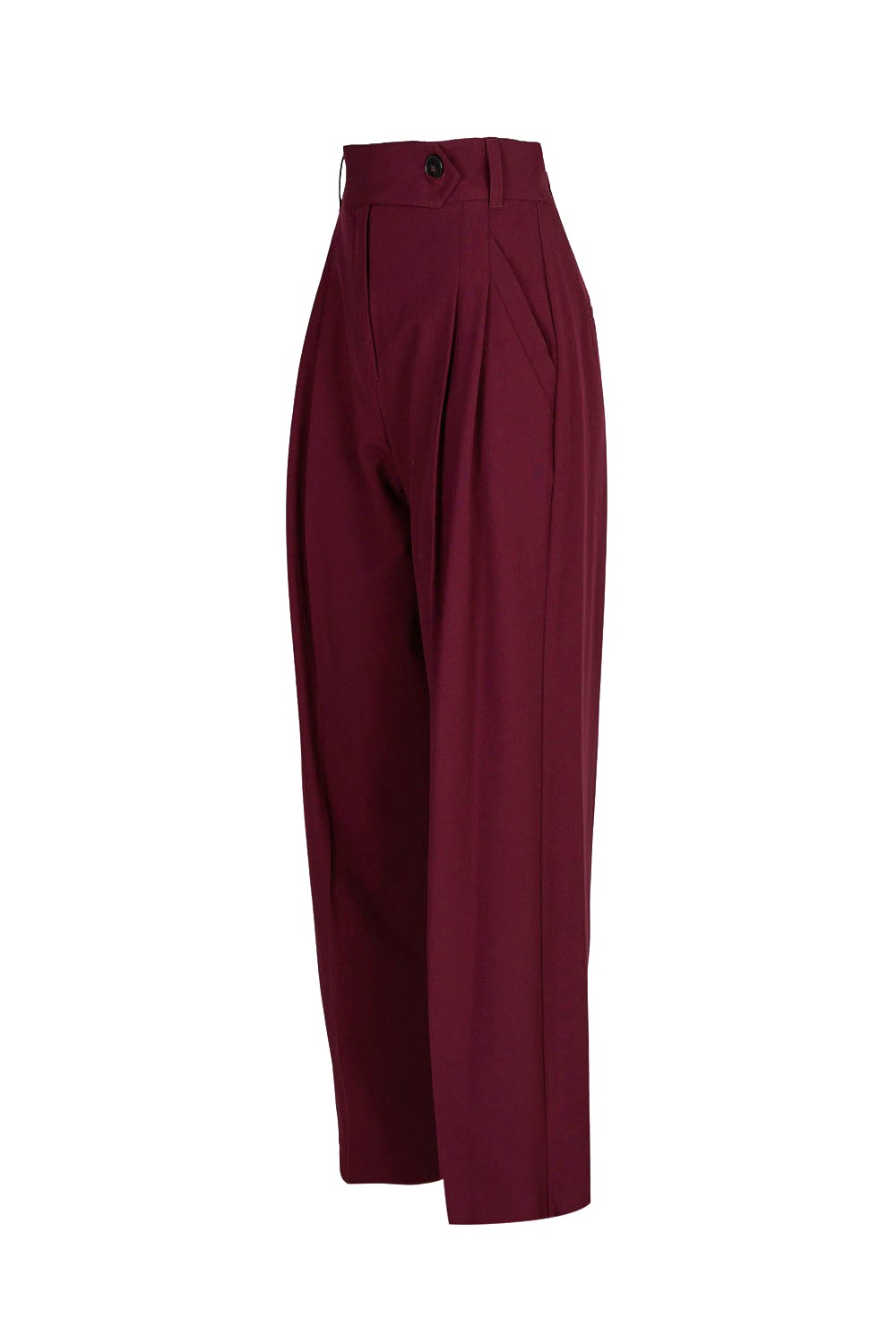 High Waist,Wide Legged Trousers with Front Pleats-Marella