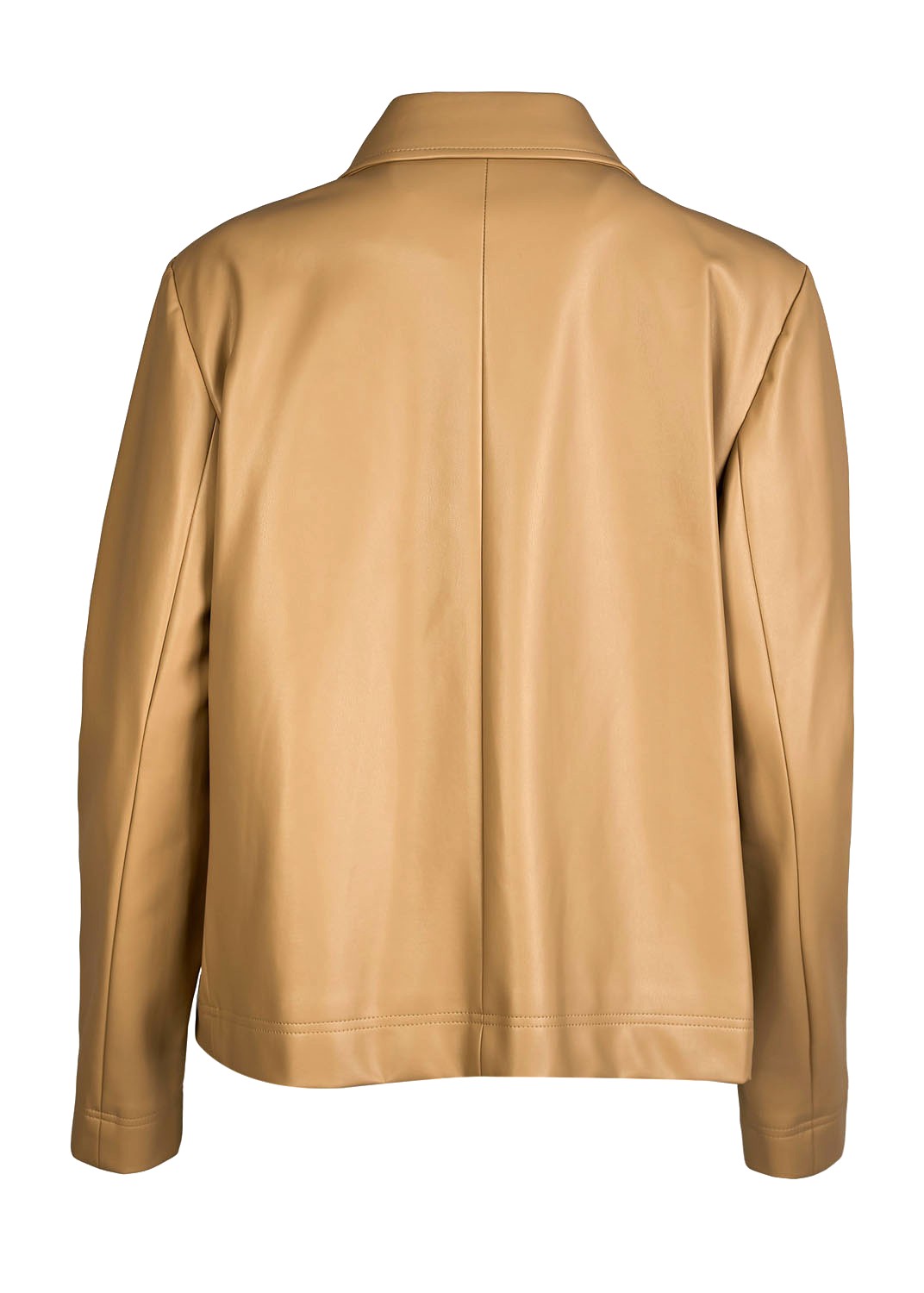 Faux Leather Short Jacket with Side Pockets – Elena Miro