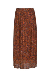 Animal Print Midi "Plissé -Soleil" Skirt -Mexx - Ambre/Dark Brown, L
