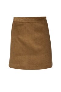 Mίνι Κοντή Κοτλέ Φούστα σε A-Γραμμή - Marella - Dark Khaki Beige, IT 40