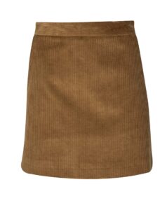 A-Line Corduroy Mini Skirt - Marella - Dark Khaki Beige, IT 40