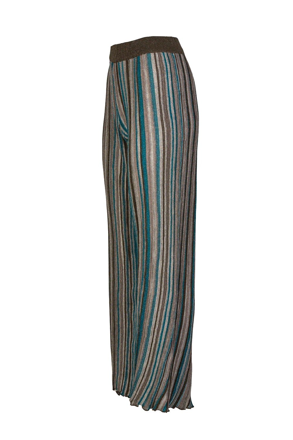 Knit Pleated Iridescent Striped Palazzo Pants – Kourbela