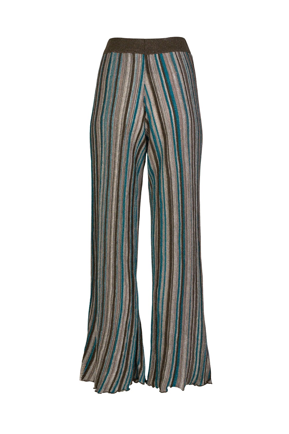 Knit Pleated Iridescent Striped Palazzo Pants – Kourbela