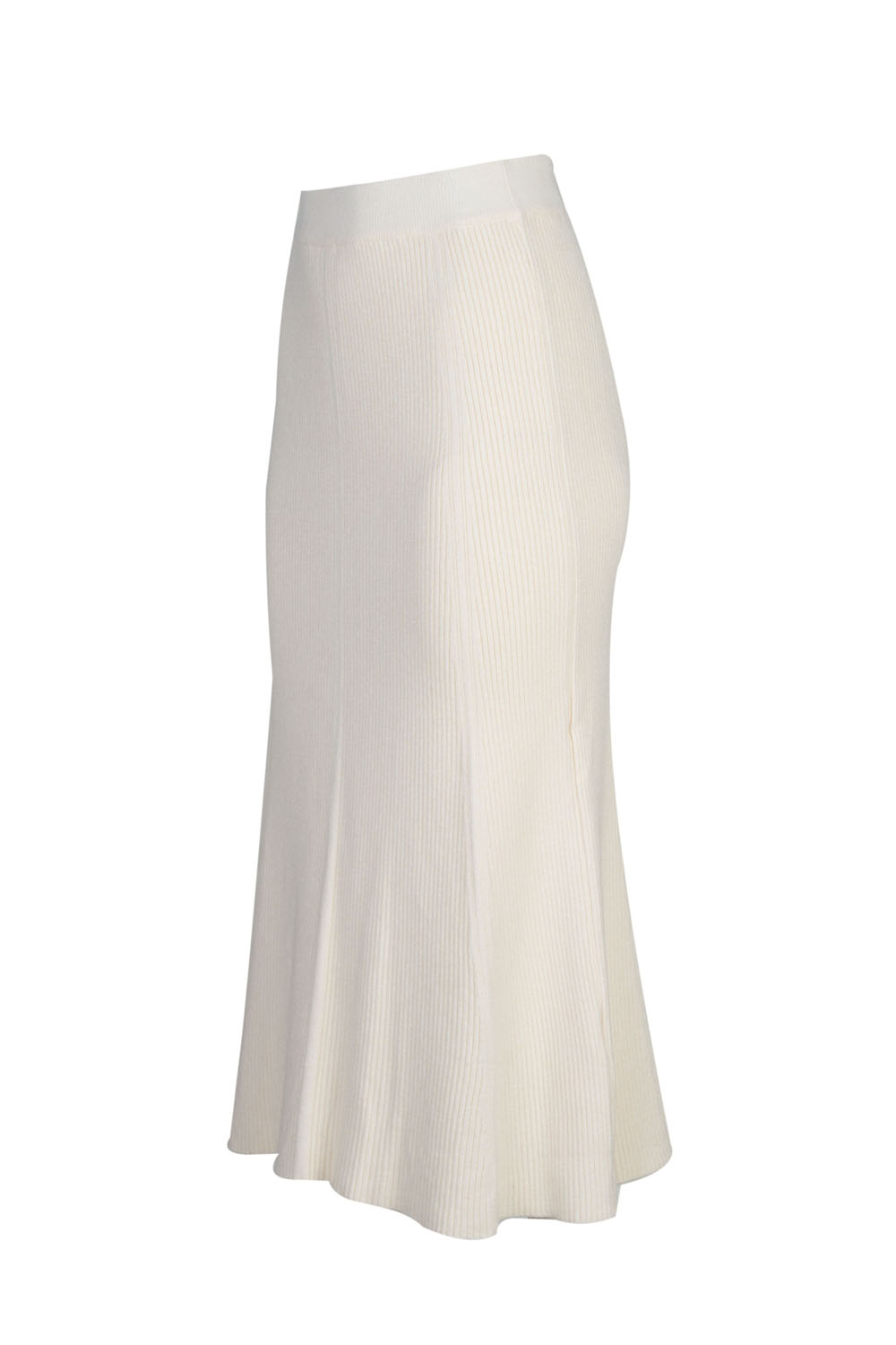 Ribbed Soft Straigth Midi Skirt with Elasticated Waistband – Sunny Studio
