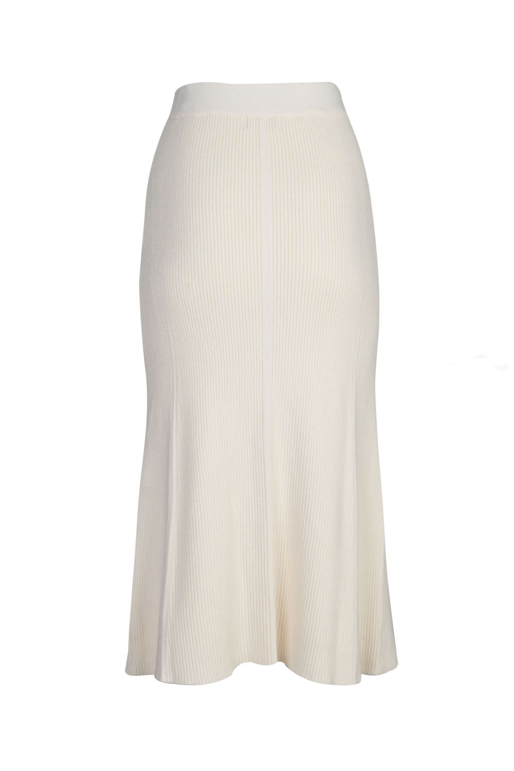 Ribbed Soft Straigth Midi Skirt with Elasticated Waistband – Sunny Studio