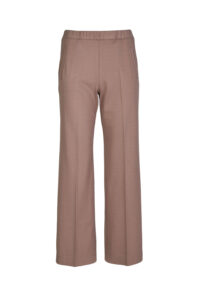 Image of Jersey Trousers with Front Slit Pockets and Elasticated Waist-Maria Bellentani