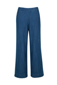 Image of Wide Legged Denim Trousers with Elasticated Back Band -Ichi