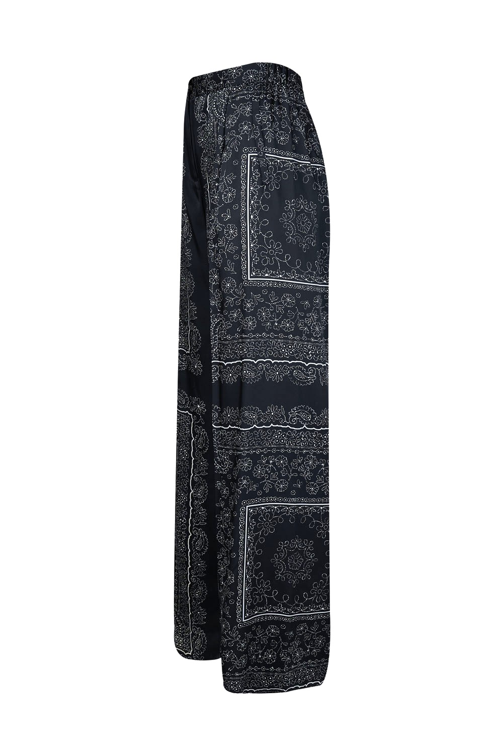 Wide Legged Silky “Bandana” Trousers with Front Pleats – Marella