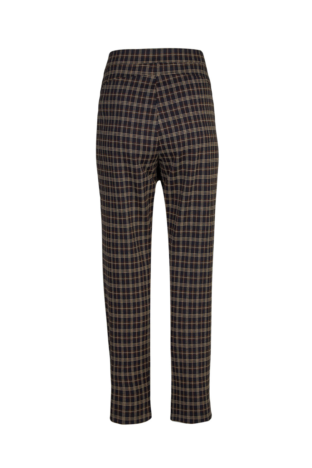 Stretchy Small Checked Trousers with Elasticated Waistband – Elena Miro