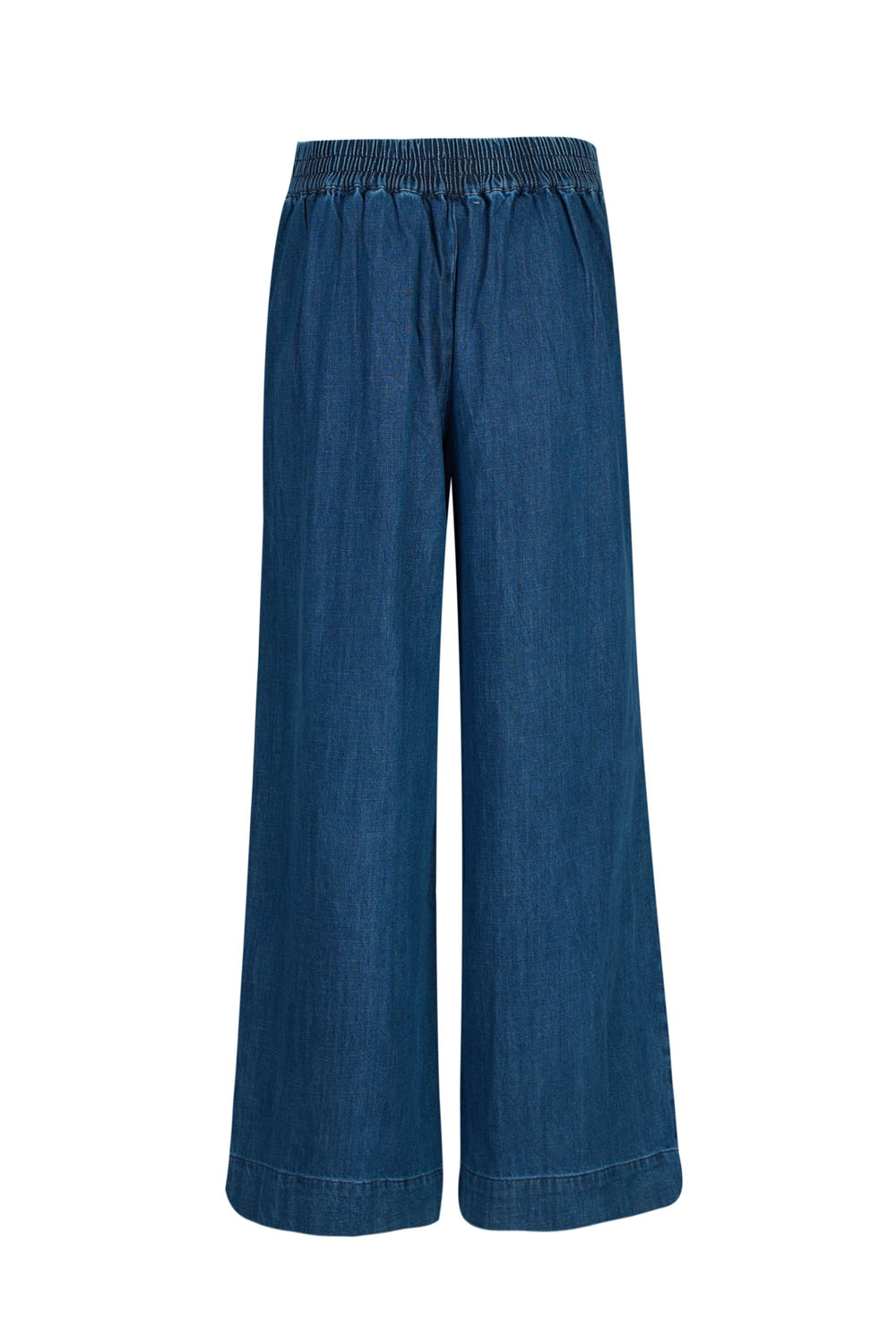 Wide Legged Denim Trousers with Elasticated Back Band -Ichi