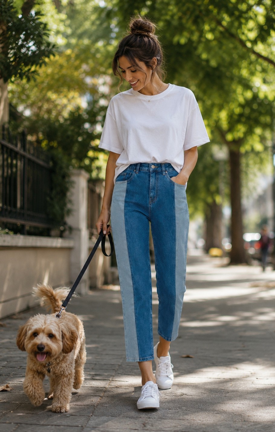 Double Textured Cropped Jeans – Ichi
