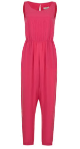 Image of Silky Wide-Legged Jumpsuit with Elasticated Waist,Back Button Detail and Side Pockets – Ioanna Kourbela